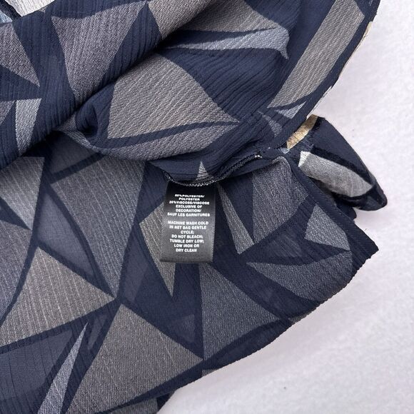 Lafayette 148 Desra Burnout Blouse Shirt Medium‎ Cutout Metallic Long Old Money - Picture 7 of 10